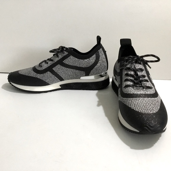 NWOT La Strada silver glitter sneakers runners - Picture 4 of 13